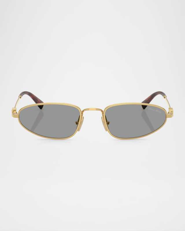 Logo Metal Oval Sunglasses